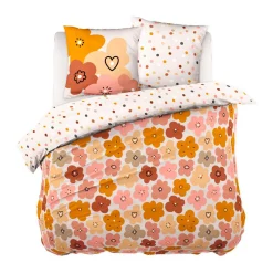 Linge De Lit Enfant|Linge De Lit Enfant|l'Effet Papillon Housse de couette et deux taies enfant coton (240 x 220 cm) Barbotine Multicolore