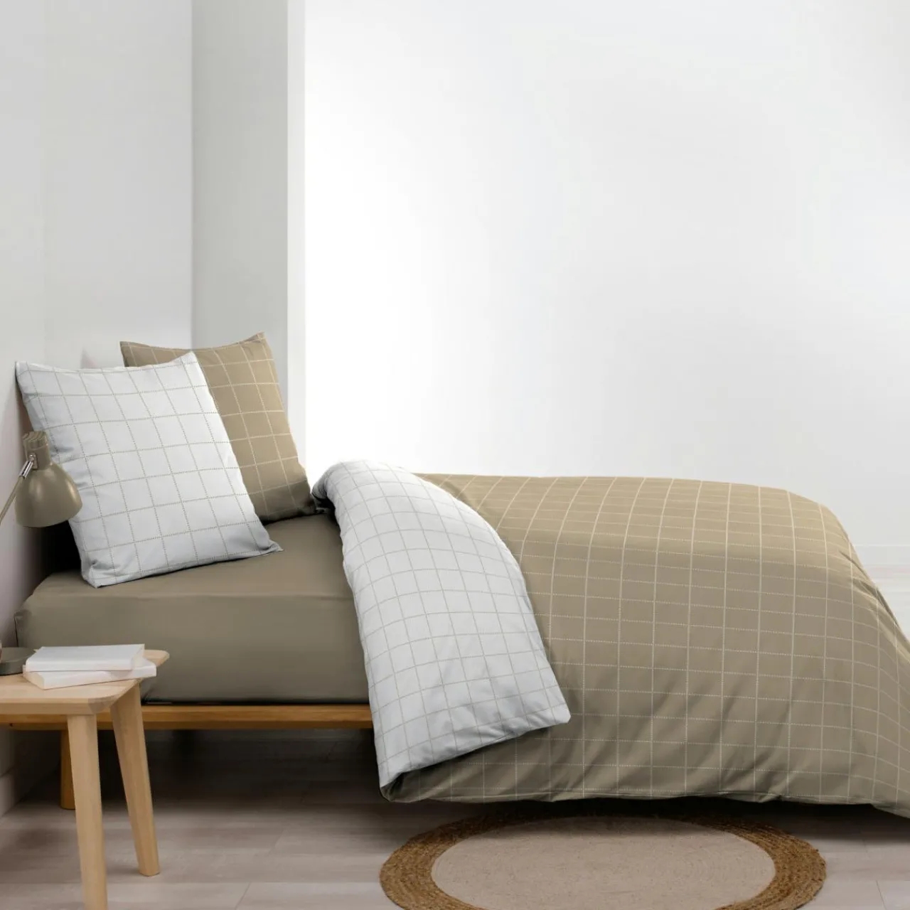 Parure De Lit|Housse De Couette|douceur d'intu017drieur Housse de couette et deux taies d'oreiller en coton (200 x 200 cm) Cadria Blanc