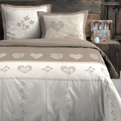 Parure De Lit|STOF Housse de couette et deux taies d'oreiller en coton (240 x 220 cm) Modane Ecru