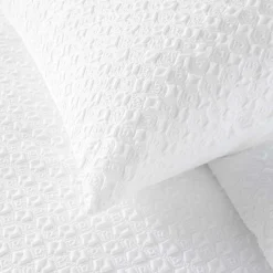 Parure De Lit|Housse De Couette|douceur d'intu017drieur Housse de couette et deux taies microfibre gaufrée (240 x 220 cm) Litéa he Blanc