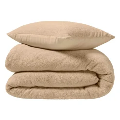 Parure De Lit|Housse De Couette|douceur d'intu017drieur Housse de couette et deux taies d'oreiller bouclette (240 x 220 cm) Helena sable Beige