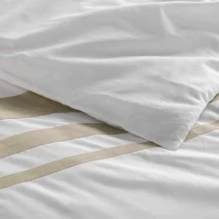 Parure De Lit|Housse De Couette|DOUCEUR D'INTERIEUR Housse de couette et deux taies coton (260 x 240 cm) Margaux he Blanc