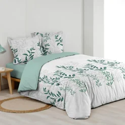 Parure De Lit|Housse De Couette|douceur d'intu017drieur Housse de couette et deux taies d'oreiller percale de coton (240 x 220 cm) Wendy e Vert