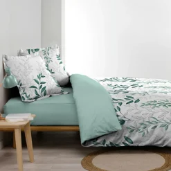 Parure De Lit|Housse De Couette|douceur d'intu017drieur Housse de couette et deux taies d'oreiller percale de coton (240 x 220 cm) Wendy e Vert