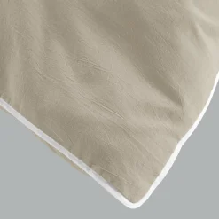Parure De Lit|Housse De Couette|DOUCEUR D'INTERIEUR Housse de couette et deux taies coton lavé (240 x 220 cm) Linette Beige