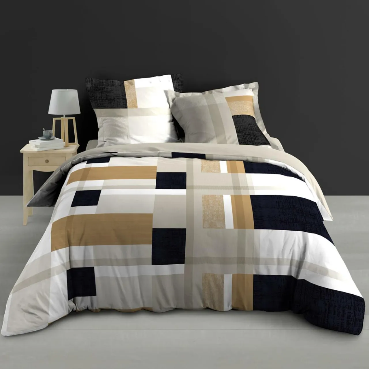 Parure De Lit|Housse De Couette|douceur d'intu017drieur Housse de couette et deux taies percale de coton (240 x 220 cm) Ulysse Multicolore