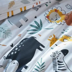 Linge De Lit Enfant|Linge De Lit Enfant|L'effet papillon Housse de couette et deux taies enfant coton (240 x 220 cm) Savane Multicolore