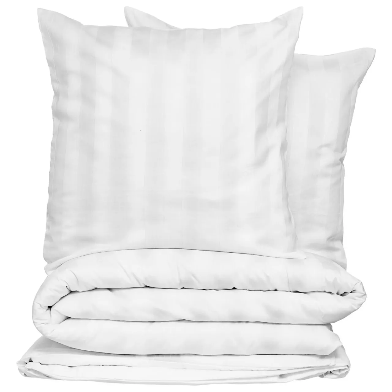 Parure De Lit|Housse De Couette|ATMOSPHERA Housse de couette et deux taies satin de coton (260 x 240 cm) Isadora he Blanc