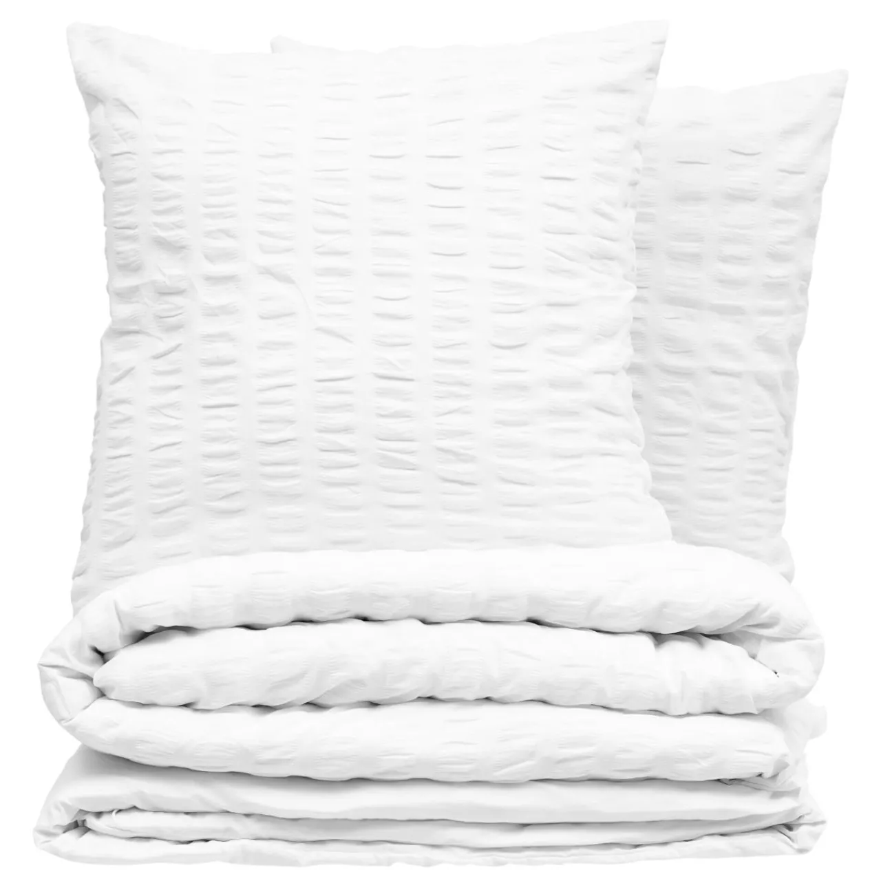 Parure De Lit|Housse De Couette|ATMOSPHERA Housse de couette et deux taies polycoton (240 x 220 cm) Irhia he Blanc