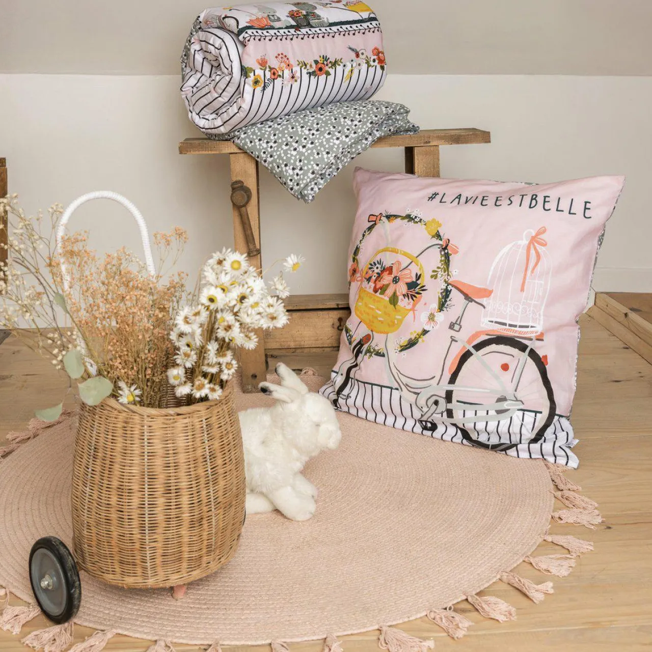 Linge De Lit Enfant|Linge De Lit Enfant|L'EFFET PAPILLON Housse de couette et deux taies enfant coton (240 x 220 cm) Jardinage Multicolore