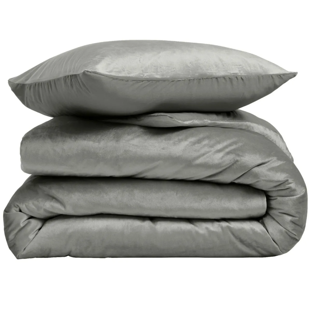 Parure De Lit|Housse De Couette|douceur d'intu017drieur Housse de couette et deux taies d'oreiller velours (240 x 220 cm) Velina Gris Anthracite