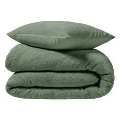 Parure De Lit|Housse De Couette|douceur d'intu017drieur Housse de couette et deux taies d'oreiller bouclette (240 x 220 cm) Helena cédre Vert