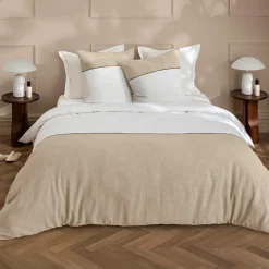 Parure De Lit|Housse De Couette|douceur d'intu017drieur Housse de couette et deux taies d'oreiller coton (260 x 240 cm) Gabrielle Beige