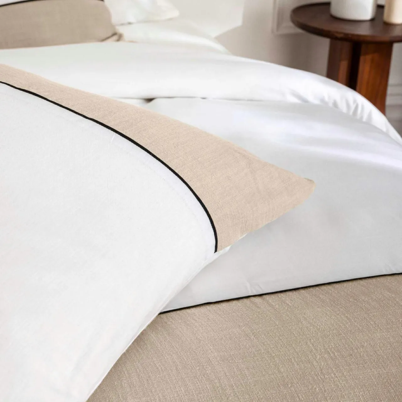 Parure De Lit|Housse De Couette|douceur d'intu017drieur Housse de couette et deux taies d'oreiller coton (260 x 240 cm) Gabrielle Beige