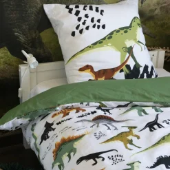 Linge De Lit Enfant|Linge De Lit Enfant|L'EFFET PAPILLON Housse de couette et deux taies enfant coton (200 x 200 cm) Cretace e Vert