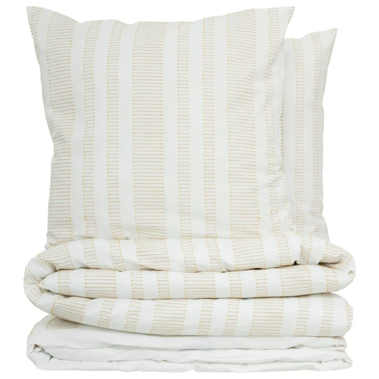 Parure De Lit|Housse De Couette|Atmosphera, cru017dateur d'intu017drieur Housse de couette et deux taies coton (240 x 220 cm) Dobby Terracotta Blanc