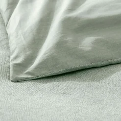 Parure De Lit|Housse De Couette|douceur d'intu017drieur Housse de couette et deux taies d'oreiller coton (240 x 220 cm) Meline Vert sauge