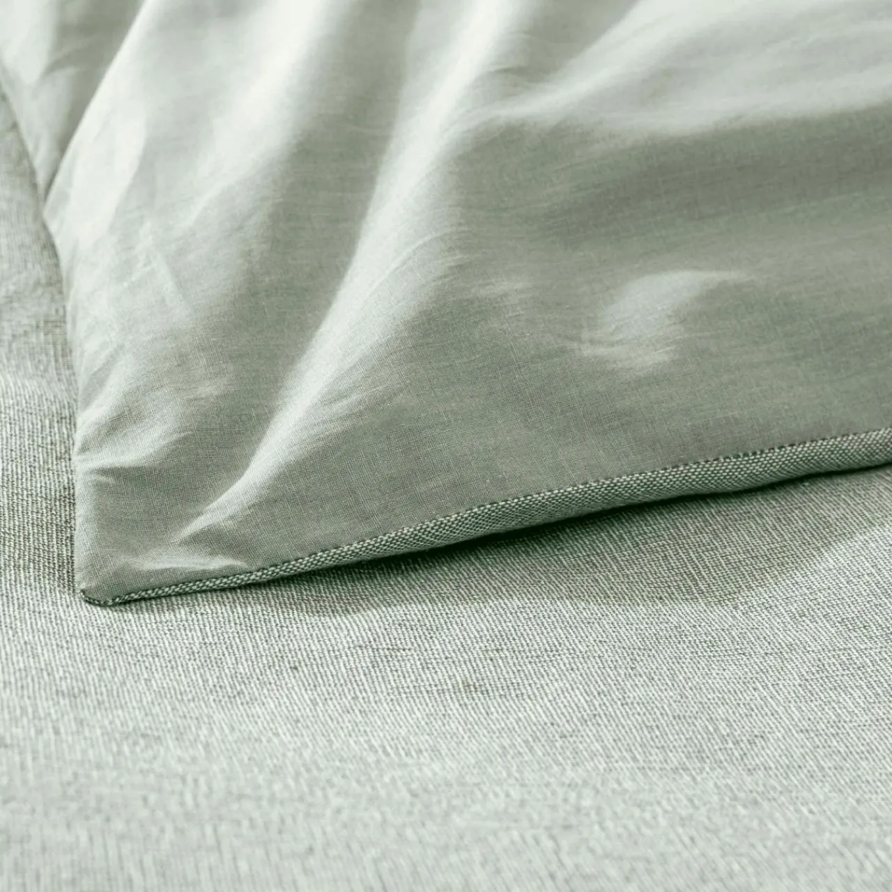 Parure De Lit|Housse De Couette|douceur d'intu017drieur Housse de couette et deux taies d'oreiller coton (240 x 220 cm) Meline Vert sauge