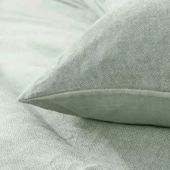 Parure De Lit|Housse De Couette|douceur d'intu017drieur Housse de couette et deux taies d'oreiller coton (240 x 220 cm) Meline Vert sauge
