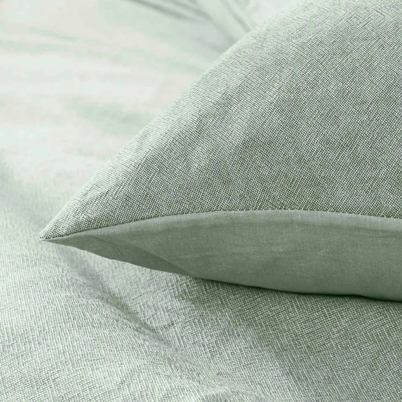 Parure De Lit|Housse De Couette|douceur d'intu017drieur Housse de couette et deux taies d'oreiller coton (240 x 220 cm) Meline Vert sauge