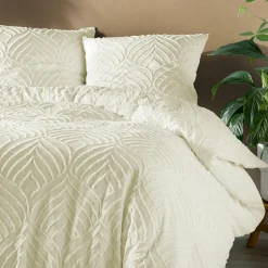 Parure De Lit|Housse De Couette|douceur d'intu017drieur Housse de couette et deux taies microfibre tuftée (260 x 240 cm) Heltie Ivoire