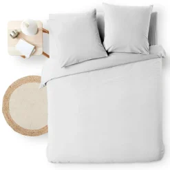 Parure De Lit|Housse De Couette|douceur d'intu017drieur Housse de couette et deux taies d'oreiller coton (260 x 240 cm) Meline Blanc