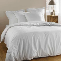 Parure De Lit|Housse De Couette|DOUCEUR D'INTERIEUR Housse de couette et deux taies coton (240 x 220 cm) Noémie he Blanc