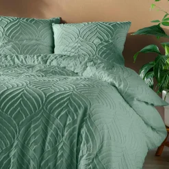 Parure De Lit|Housse De Couette|douceur d'intu017drieur Housse de couette et deux taies microfibre (240 x 220 cm) Heltie Vert sauge