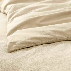 Parure De Lit|Housse De Couette|douceur d'intu017drieur Housse de couette et deux taies d'oreiller coton (240 x 220 cm) Meline sable Beige