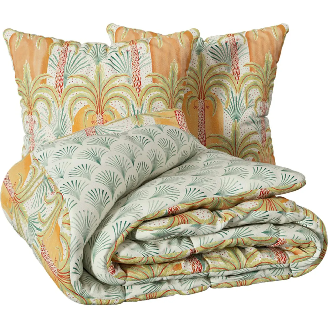 Parure De Lit|Housse De Couette|Atmosphera, cru017dateur d'intu017drieur Housse de couette et deux taies percale de coton (240 x 220 cm) Janice Multicolore