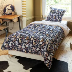 Linge De Lit Enfant|Linge De Lit Enfant|L'EFFET PAPILLON Housse de couette et une taie enfant coton (140 x 200 cm) Forêt enchantée Multicolore