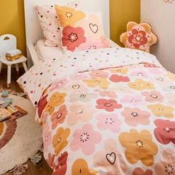 Linge De Lit Enfant|Linge De Lit Enfant|l'Effet Papillon Housse de couette et une taie enfant coton (140 x 200 cm) Barbotine Multicolore