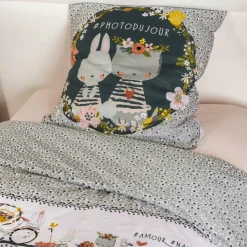 Linge De Lit Enfant|Linge De Lit Enfant|L'EFFET PAPILLON Housse de couette et une taie enfant coton (140 x 200 cm) Jardinage Multicolore