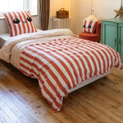 Linge De Lit Enfant|Linge De Lit Enfant|L'EFFET PAPILLON Housse de couette et une taie enfant coton (140 x 200 cm) Fresh popcorn Rouge