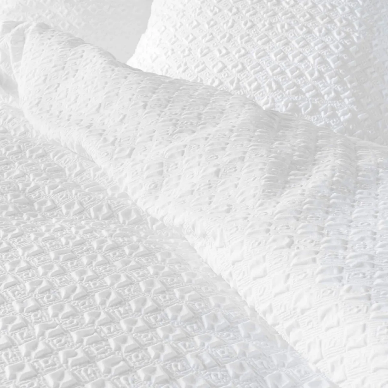 Parure De Lit|Housse De Couette|douceur d'intu017drieur Housse de couette et une taie d'oreiller microfibre gaufrée (140 x 200 cm) Litea Blanc