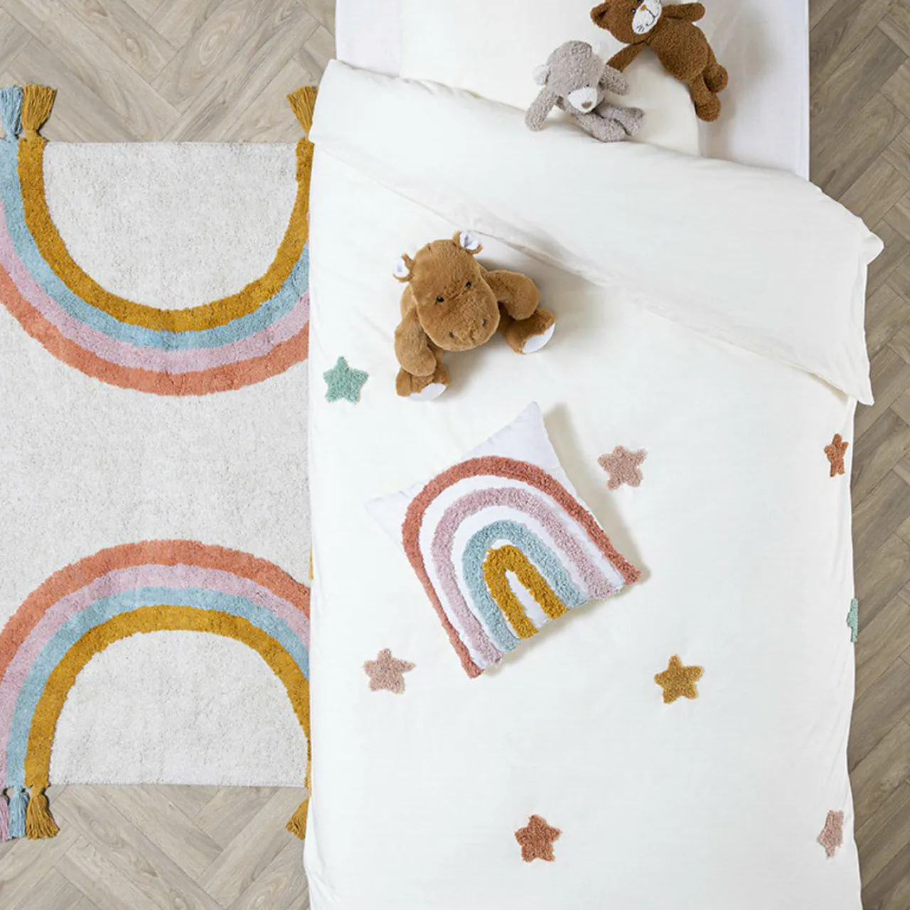 Linge De Lit Enfant|Linge De Lit Enfant|Atmosphera createur d'interieur for kids Housse de couette et une taie enfant coton (140 x 200 cm) Etoile Multicolore