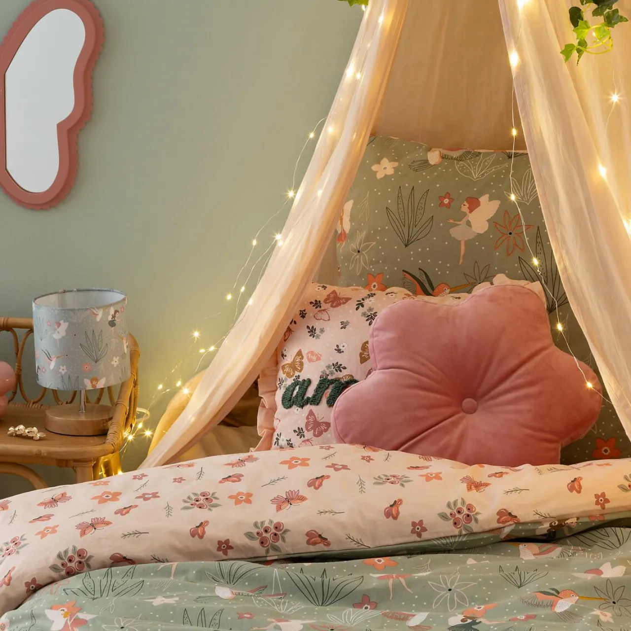 Linge De Lit Enfant|Linge De Lit Enfant|Atmosphera cru017dateur d'intu017drieur for kids Housse de couette et une taie enfant coton (140 x 200 cm) Fée Multicolore