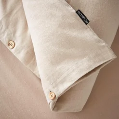 Housse De Couette|EMINZA Housse de couette flanelle de coton (240 x 220 cm) Nina Beige