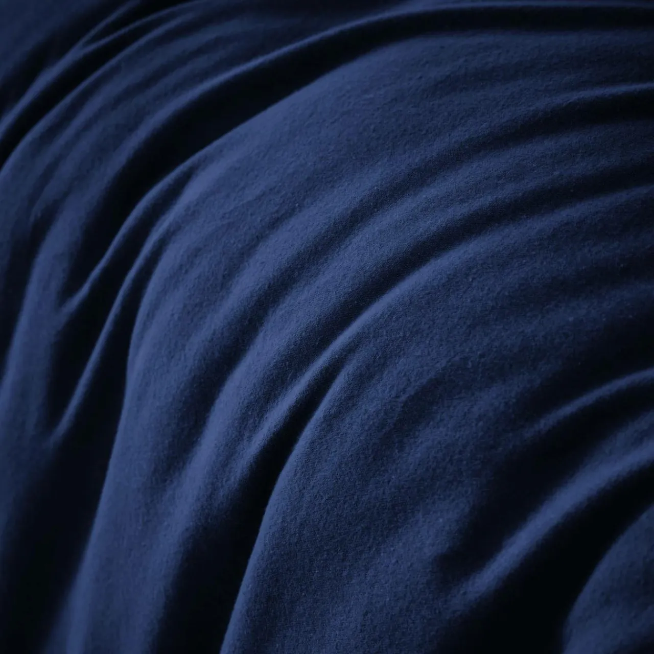 Housse De Couette|EMINZA Housse de couette flanelle de coton (140 x 200 cm) Nina Bleu nuit