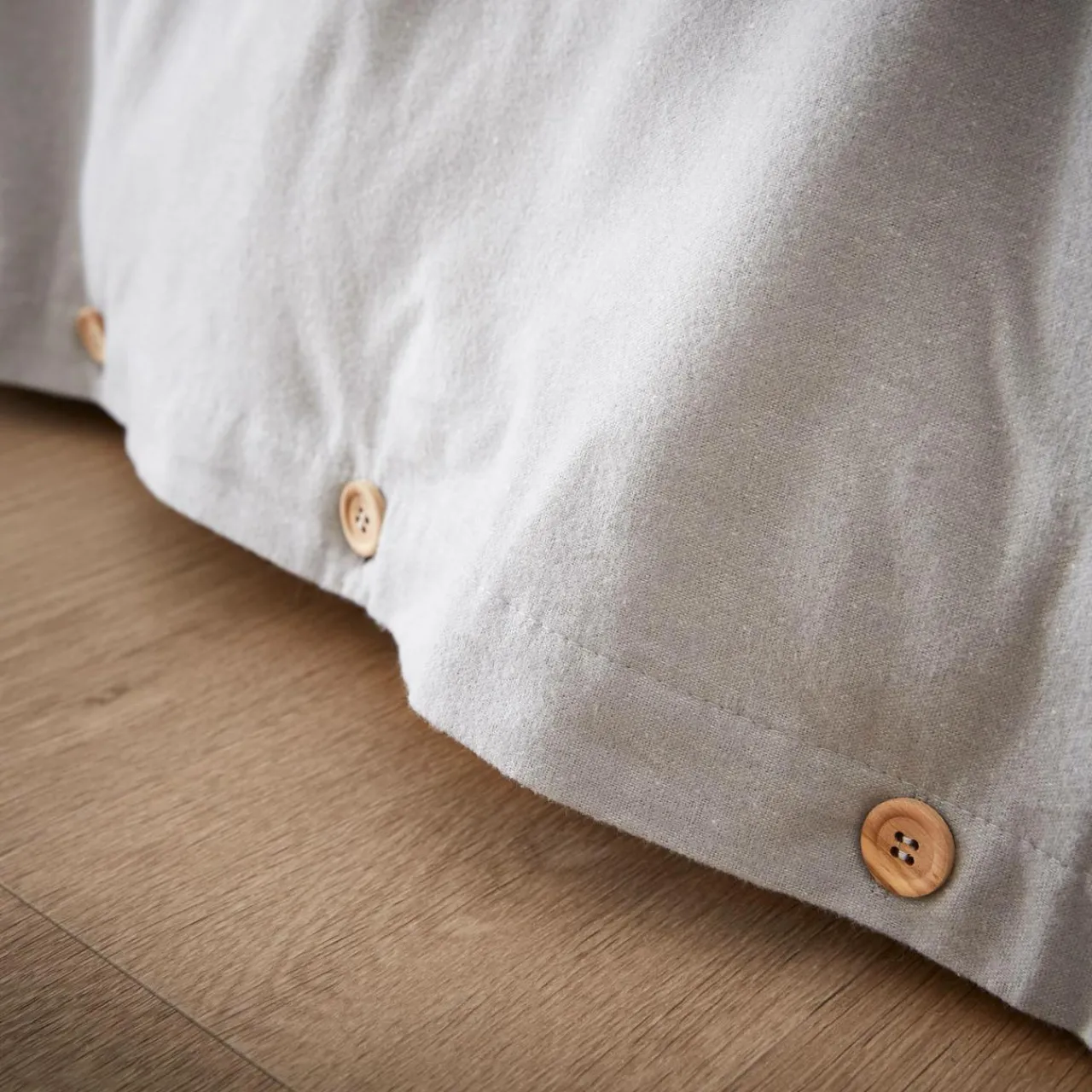 Housse De Couette|EMINZA Housse de couette flanelle de coton (140 x 200 cm) Nina Gris clair