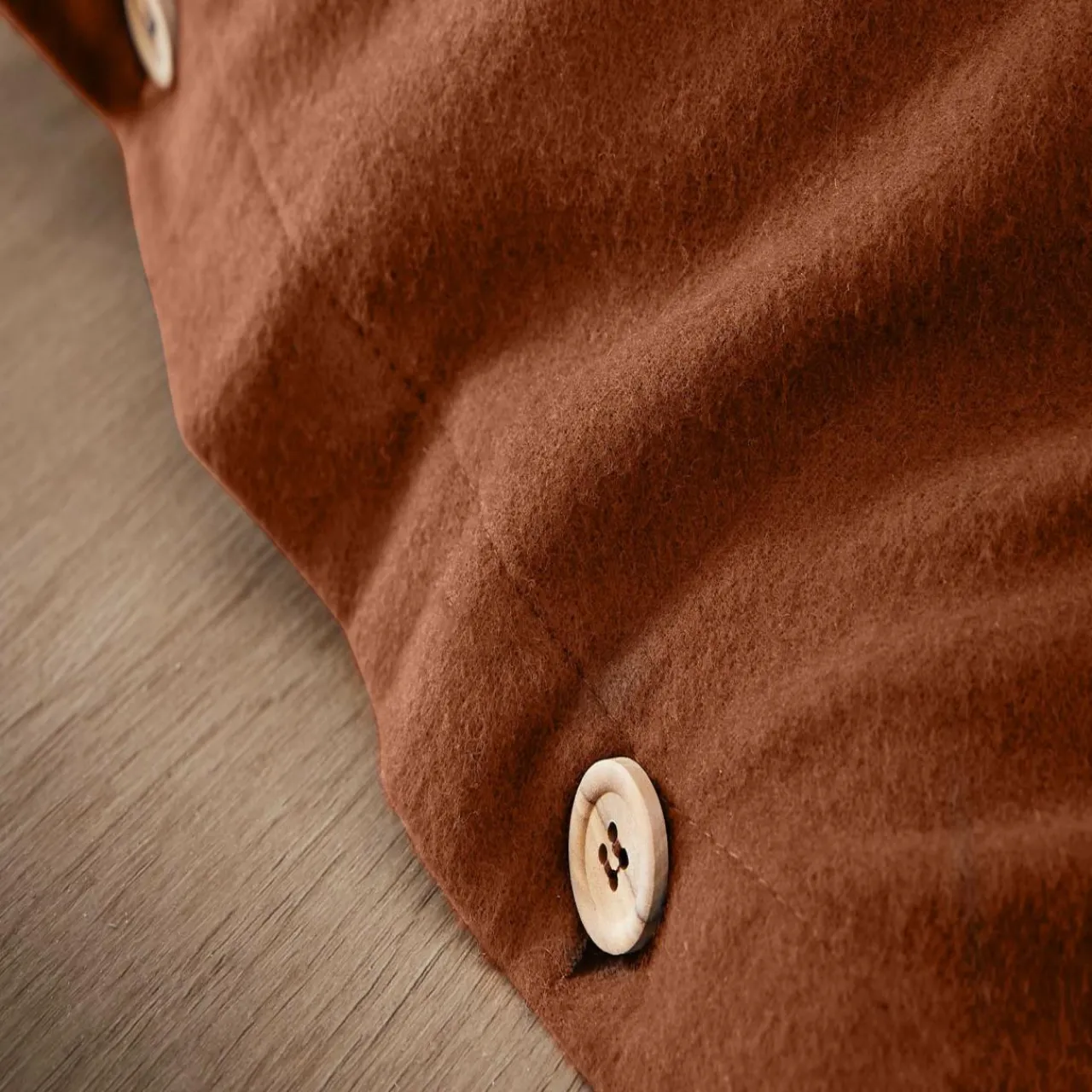 Housse De Couette|EMINZA Housse de couette flanelle de coton (240 x 220 cm) Nina Terracotta