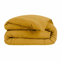 Housse De Couette|EMINZA Housse de couette flanelle de coton (280 x 240 cm) Nina Jaune ocre