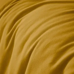 Housse De Couette|EMINZA Housse de couette flanelle de coton (260 x 240 cm) Nina Jaune ocre