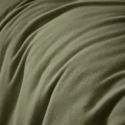 Housse De Couette|EMINZA Housse de couette flanelle de coton (200 x 200 cm) Nina Vert romarin