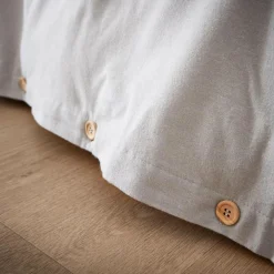 Housse De Couette|EMINZA Housse de couette flanelle de coton (200 x 200 cm) Nina Gris clair