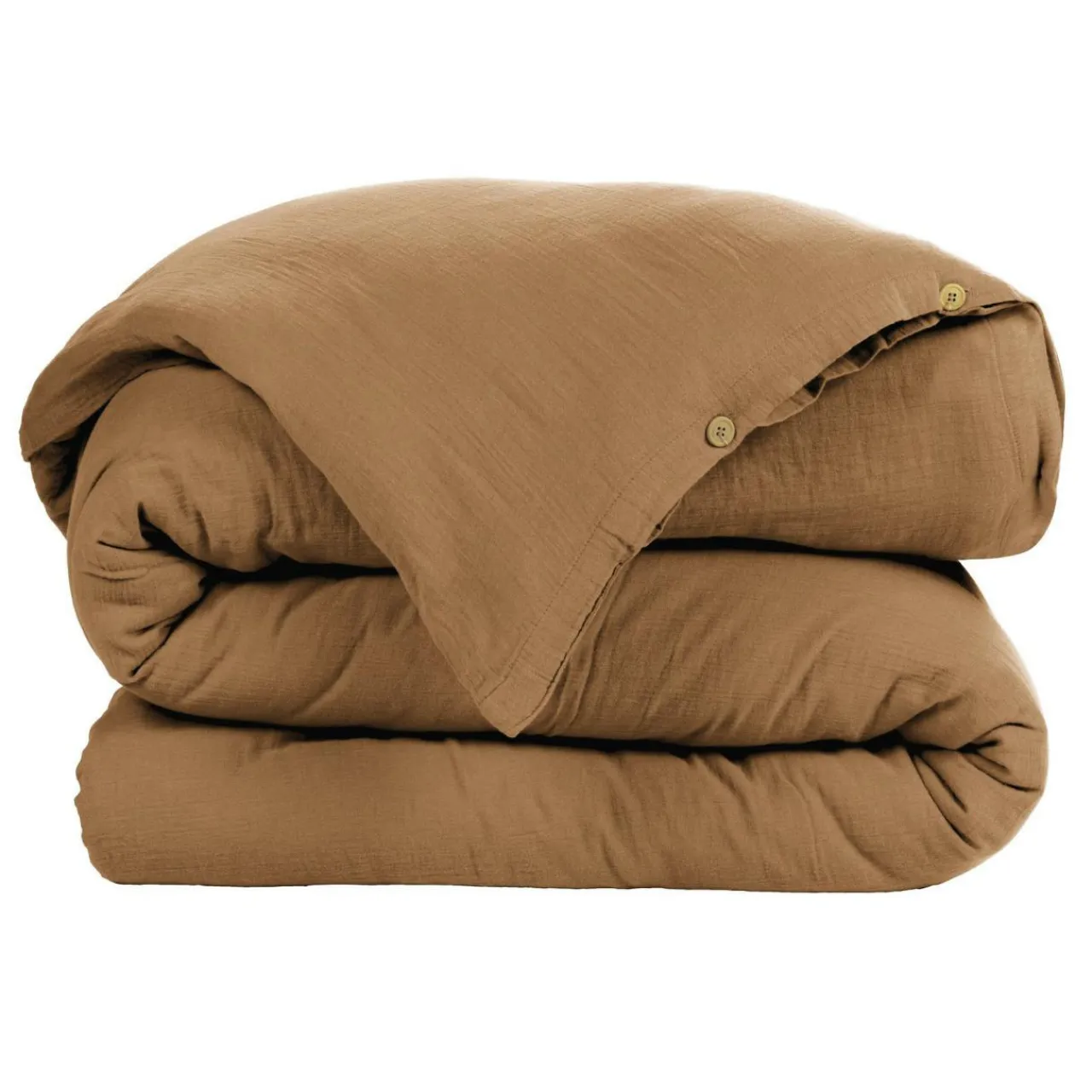 Housse De Couette|EMINZA Housse de couette gaze de coton (140 x 200 cm) Gaïa Camel