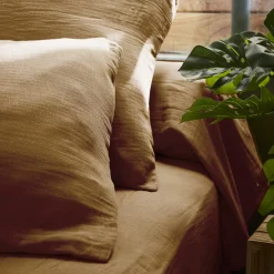 Housse De Couette|EMINZA Housse de couette gaze de coton (140 x 200 cm) Gaïa Camel