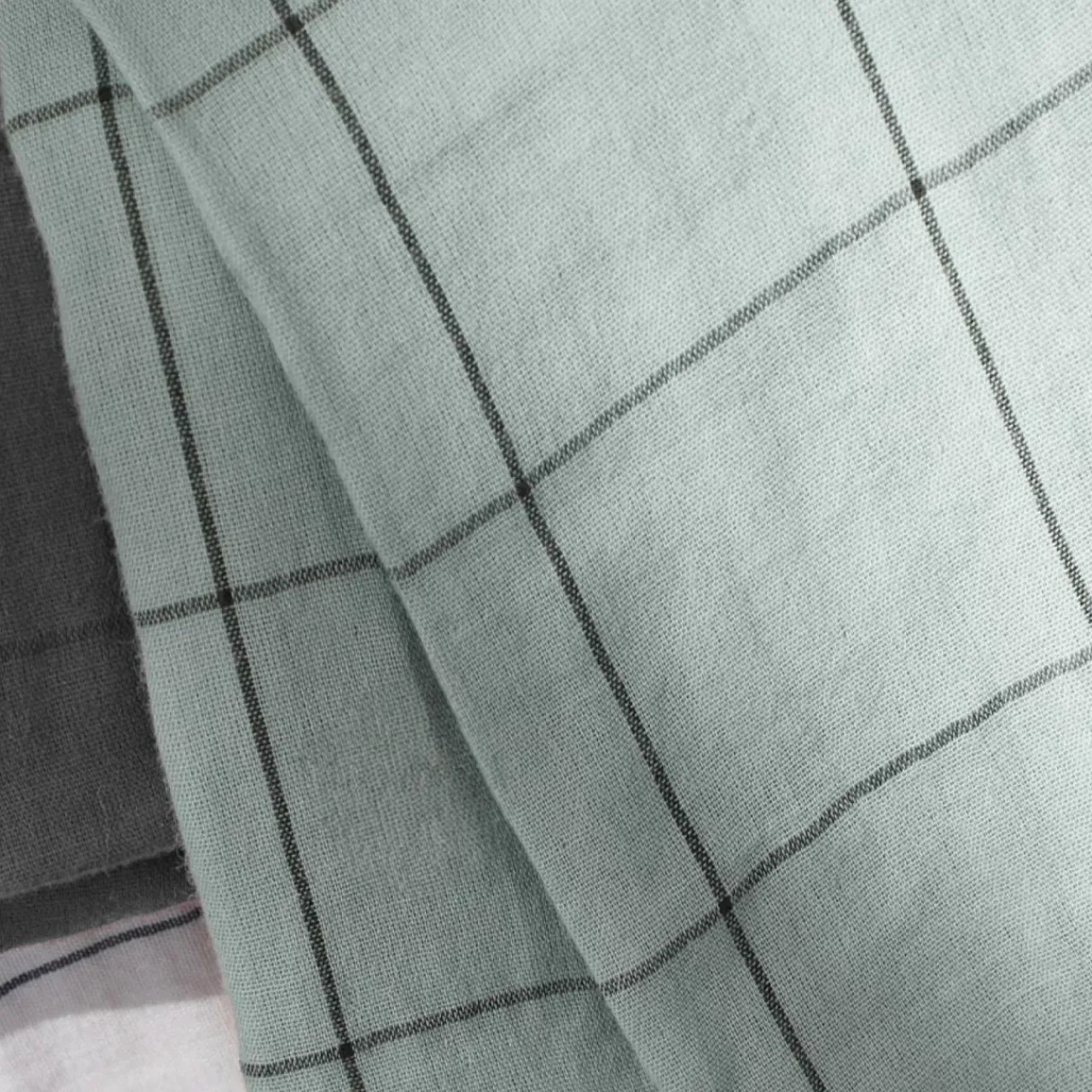 Housse De Couette|EMINZA Housse de couette gaze de coton (240 x 220 cm) Gaïa Match Vert Eucalyptus