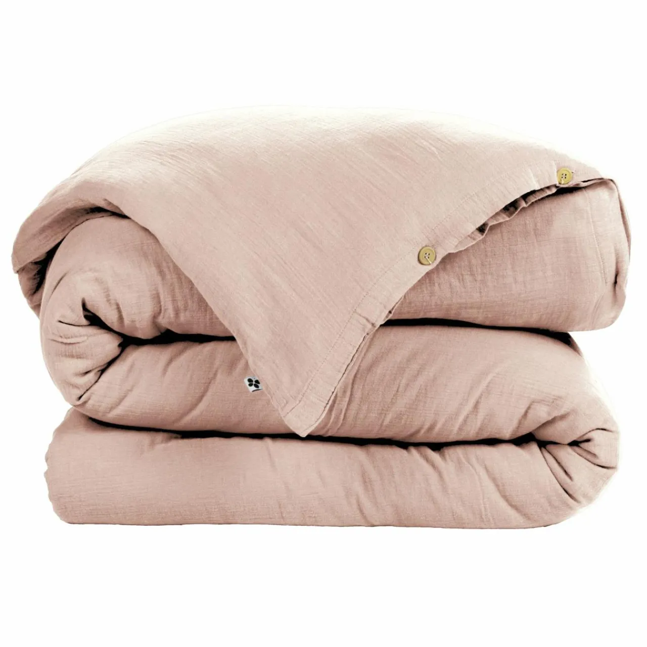 Housse De Couette|EMINZA Housse de couette gaze de coton (240 x 220 cm) Gaïa Rose poudré