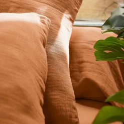 Housse De Couette|EMINZA Housse de couette gaze de coton (140 x 200 cm) Gaïa Abricot